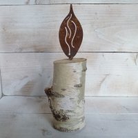 Edelrost Flamme Metall 10 cm Kerze Rost Advent...