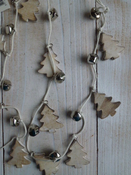Hänger Glöckchen silber - farben Weihnachten Weihnachtsbaum Holz Girlande 140 cm