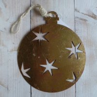 Deko Hänger Weihnachten Baumkugel Blech Metall-Hänger gold Fensterdeko Kugel