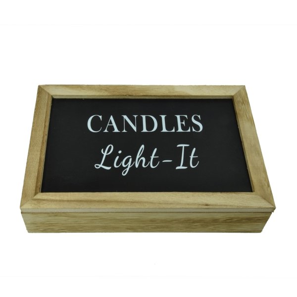 Holzkiste Kerzenkiste Shabby Stil Holz Box Vorratsdose Candles Kerzen Holzdose