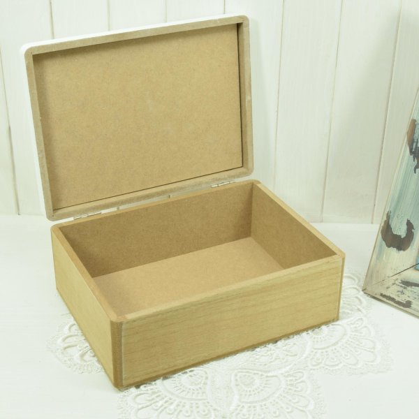 Fotokiste für Bilder Shabby Kiste Box Vorratsdose Holz weiß natur Vintage