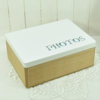 Fotokiste für Bilder Shabby Kiste Box Vorratsdose Holz...