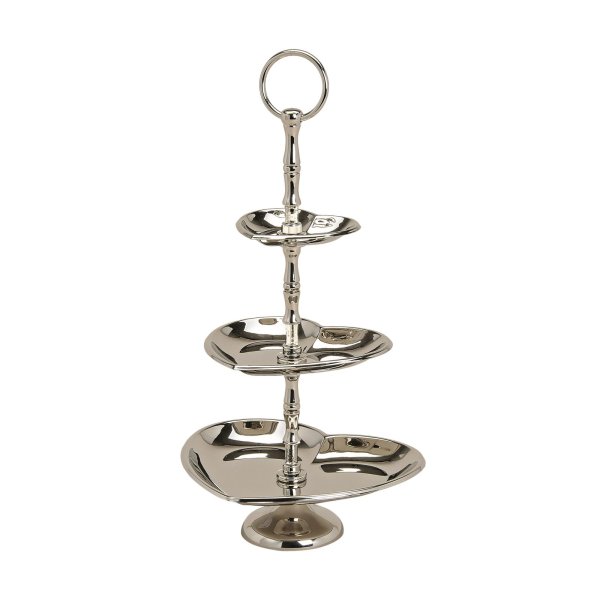 Etagere Metalletagere Servierteller Servierschale Gebäckteller Herz silber