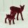 Figur Reh mit Kitz rot beflockt Weihnachtsdekoration Deko Rehe Bambi 8 cm