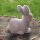 Figur Osterhase sitzend grau beflockt Osterdekoration Hase 15 cm