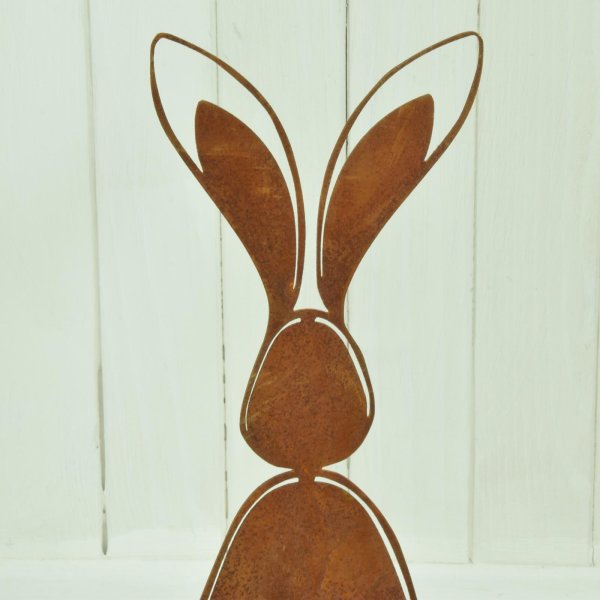 Bunny Figur Osterhase Osterdekoration Hase 24 cm Metall Rost Gartendeko Edelrost