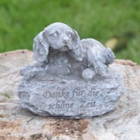 Grabschmuck Hund Gedenkstein Grabfigur Tiergrab...