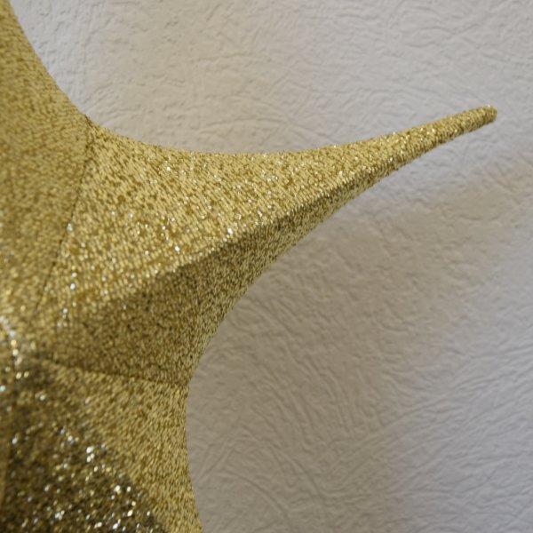 Faltstern Deko Stern gold zum aufhängen 80 x 80 Kunststoff gold glitzernd