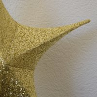 Faltstern Deko Stern gold zum aufhängen 80 x 80 Kunststoff gold glitzernd