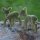 Figur Reh grün beflockt Weihnachtsdekoration Rehe 2 Stück Reh Bambi 6 cm
