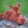 Figur Reh rot beflockt Weihnachtsdekoration Rehe Reh mit Bambi 7 x 4,5 cm 2 St.