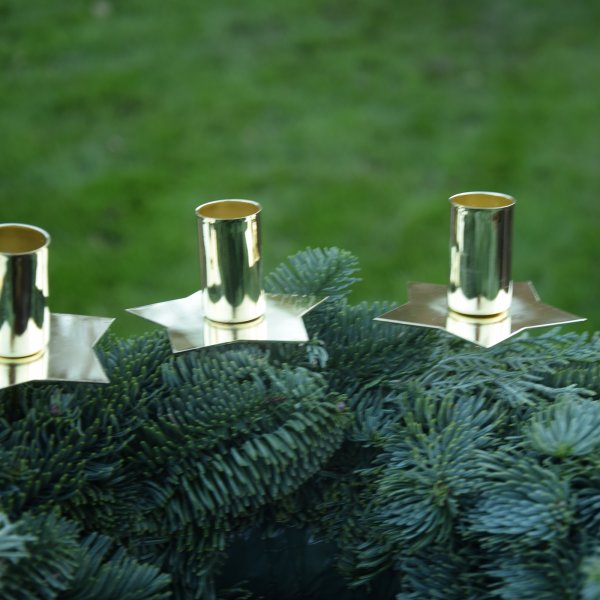 Adventskranzstecker Kerzenhalter Metall gold Kerzenleuchter Adventskranz 4 er