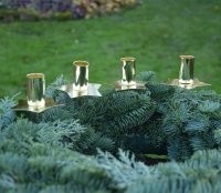 Adventskranzstecker Kerzenhalter Metall gold Kerzenleuchter Adventskranz 4 er