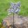 Grabschmuck Grabdeko Gedenkstein Rose mit Stecker Blüte 7 x 6 cm, 3 Stück