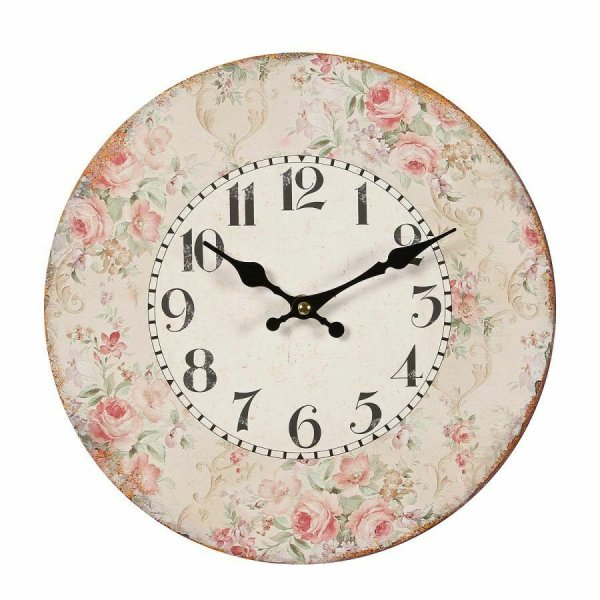 Wanduhr Uhr Rosen Motiv Romantik Nostalgie Küchenuhr Landhaus 28 cm