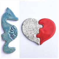 Küchenmagnet Keramik Magnet Kühlschrankmagnet Seepferd, Herz, Puzzle