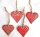 Keramikherzen rot Herz aus Keramik, handgetöpfert 5 x 5 cm Unikat, 4 Stück